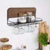 Porte-verres et tasses avec étagère en métal noir Voir les images du produit 6