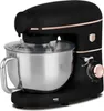 A black kitchen mixer with rose gold accents sits on a white background. Produktbild-Vorschau
