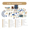 A flat lay of a veterinarian toy playset with various medical tools and accessories, all neatly arranged and numbered. Anteprima dell’immagine prodotto