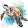 Wandtattoo Meerestiere 60x60cm Aquarell Deko Wandaufkleber Produktbild-Vorschau 1