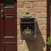 Retro Crown Post Box Briefkasten aus Metall in schwarz Produktbild-Vorschau 7
