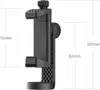 A side view of a black phone holder with measurement indicators. Produktbild-Vorschau
