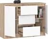 Akord Komoda 2 dveře 3 zásuvky dub Sonoma/bílá 101x35x76 cm Náhled obrázku produktu 2