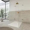 A modern bathroom with a glass-enclosed shower, featuring a large window with a mountain view. Anteprima dell’immagine prodotto