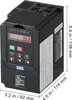 A 3D product shot of a black frequency converter with dimensions indicated. Náhled obrázku produktu