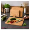 Zortiva 28065 Set van 3 bamboe snijplanken met standaard Productafbeelding-voorbeeld 5