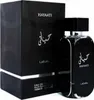 A black perfume bottle and its packaging are displayed against a white background. Náhled obrázku produktu