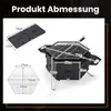 A product image showing a camping grill with dimensions and components labeled. Produktbild-Vorschau