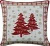Kissenhülle 40 x 40 Stickerei Tannenbaum rot Winter Produktbild-Vorschau 1