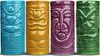 Four tiki mugs in different colors lined up against a white background. Podgląd zdjęcia produktu