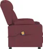 Side view of a burgundy recliner chair with a massage control panel visible. Podgląd zdjęcia produktu