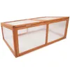 A wooden cold frame with clear plastic panels, shown from a diagonal angle against a white background. Produktbild-Vorschau