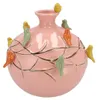 Vase Fruhlingsvogel - rosa - Keramik - D18 x H18 cm - Produktbild-Vorschau 1