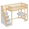 Merax Lit superposé 90x200 avec table en pin, lit d'enfant Voir les images du produit 6