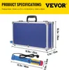 Product specifications and dimensions are shown for a VEVOR induction heater and its case. Produktbild-Vorschau