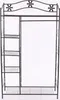 Kovový věšák Geneva, šatní skříň kovová police 172x100x43cm Náhled obrázku produktu 2