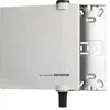 A white DVB-T2 outdoor antenna with a metal mounting bracket. Produktbild-Vorschau