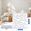 COSTWAY 20 pièces 3D panneaux muraux diamant 50x50cm, Voir les images du produit 3