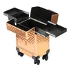 Kosmetikkoffer auf Rollen Aluminium Rose Gold 40L Make-up Produktbild-Vorschau 5