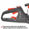 A close-up view of the handle and controls of a hedge trimmer. Produktbild-Vorschau