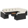 Design 13-tlg. Garten-Sofagarnitur mit Kissen Schwarz Poly Produktbild-Vorschau 2