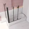 130cm Schwarz Badewanneaufsatz 3 tlg. Faltwand Duschwand Produktbild-Vorschau 3