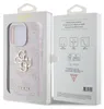 The image shows the packaging of a pink Guess phone case for an iPhone 15 Pro, with the case visible inside the packaging. Náhled obrázku produktu