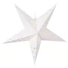 A white paper star lantern with gold star cutouts, suspended by a string. Náhled obrázku produktu