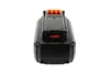 A black and orange battery pack is shown against a white background. Náhled obrázku produktu
