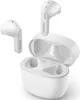 A pair of white Philips wireless earbuds and their charging case are displayed against a white background. Podgląd zdjęcia produktu