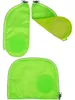 Three neon green zippered pouches are displayed against a white background. Produktbild-Vorschau