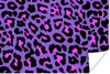 MuchoWow® Poster Pantherdruck - Lila - Rosa - Neon 120x80 Produktbild-Vorschau 1