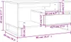 A line drawing diagram of a furniture piece with dimensions labeled. Voir les images du produit