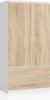 Kleiderschrank AKORD S90 Weiß 90 cm 2 Türen 2 Schubladen 4 Produktbild-Vorschau 1