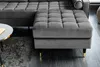Design Hocker COZY VELVET 80cm grau Samt goldene Füße Produktbild-Vorschau 9