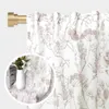 Halbtransparent Vorhang Blumenmuster Voile mit Kruselband Produktbild-Vorschau 3