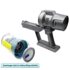 A vacuum cleaner motor protection filter and its main unit are displayed against a white background. Produktbild-Vorschau