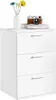 A white three-drawer filing cabinet with decorative items on top. Anteprima dell’immagine prodotto