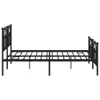 vidaXL Metallbett ohne Matratze mit Fußteil Schwarz 180x200 Produktbild-Vorschau 4