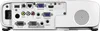 The back panel of a white Epson projector, showing various input and output ports. Voir les images du produit