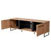 Homestyle4u Wohnwand Eiche Schrankwand Schwarz Anbauwand Produktbild-Vorschau 8
