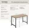 Product information and dimensions for a desk, with a diagram showing the desk's measurements. Náhled obrázku produktu