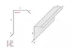 Diagrams and measurements related to a building component. Produktbild-Vorschau