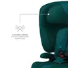 A close-up of a green car seat with a diagram and text highlighting its features. Produktbild-Vorschau