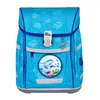 A blue school backpack with a dolphin theme. Voir les images du produit