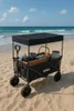 Poussette de plage avec capote, remorque, 100kg, noire, Voir les images du produit 8