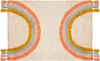 A flat lay image of a rectangular rug with a cream background and a rainbow design on each side. Náhľad obrázku produktu