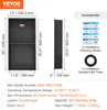Product dimensions and accessories for a black recessed shelf. Podgląd zdjęcia produktu