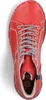 A top-down view of a red boot with gray laces. Produktbild-Vorschau