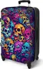 NoBoringSuitcases.com® Veľký kufor - Lebka - Neon - Dúha - Náhľad obrázku produktu 2